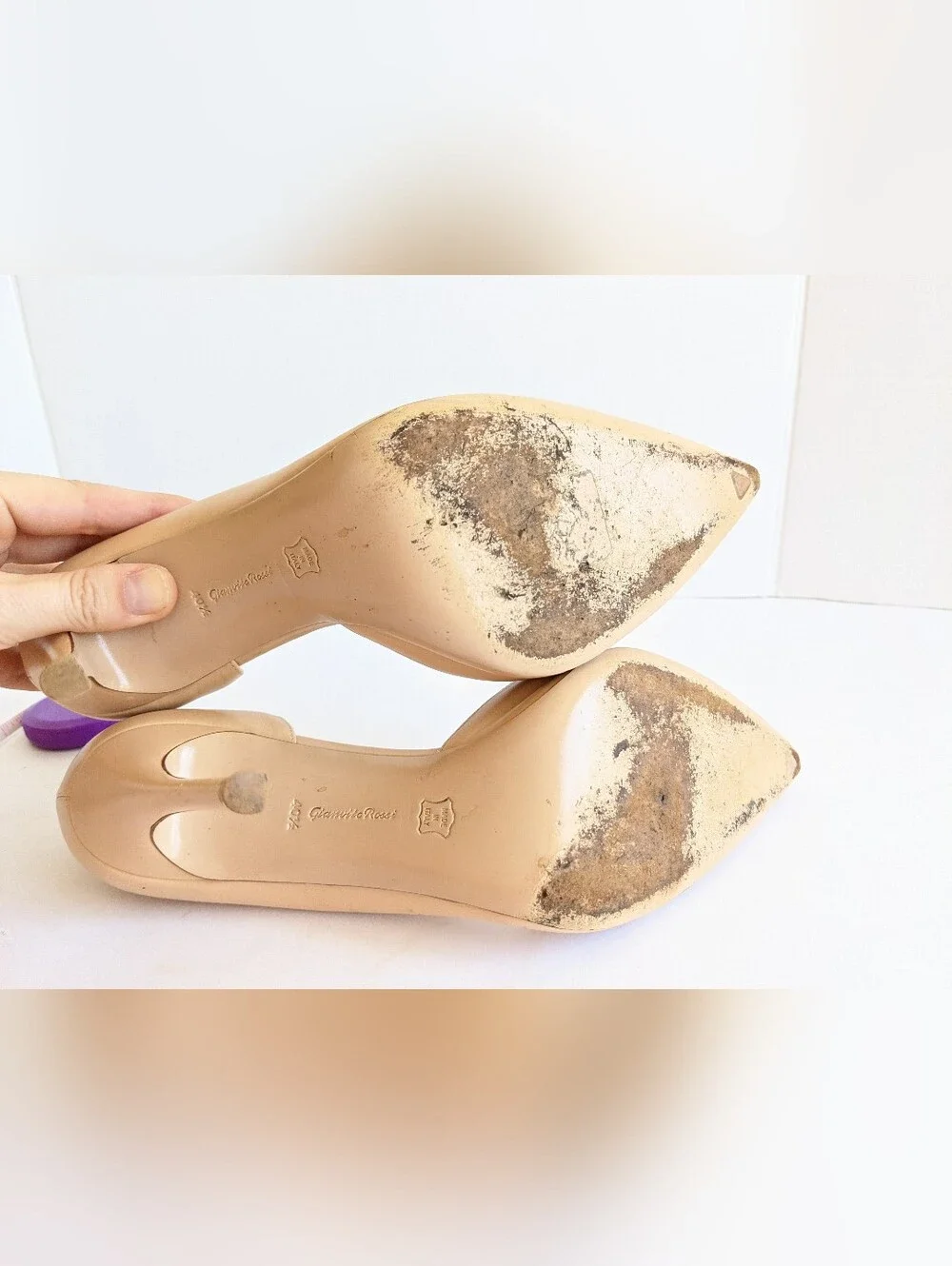 GIANVITO ROSSI NUDE  STILETTO POINTED TOE PUMPS HEELS 40.5